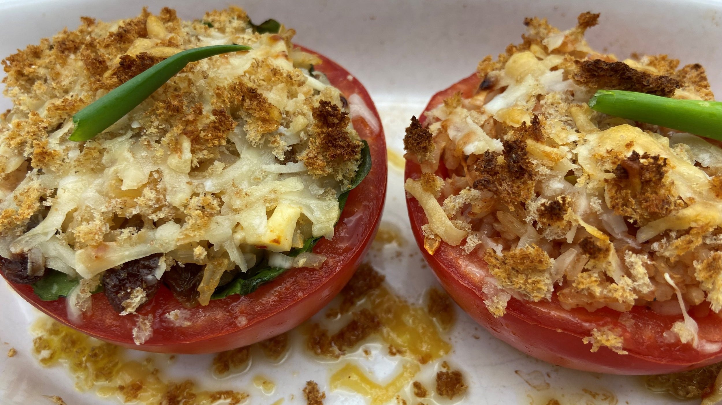 stuffed tomatoes with feta and spinach