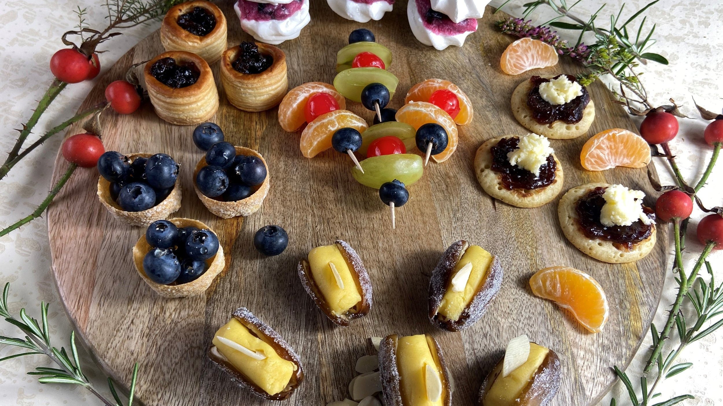 festive sweet canapes