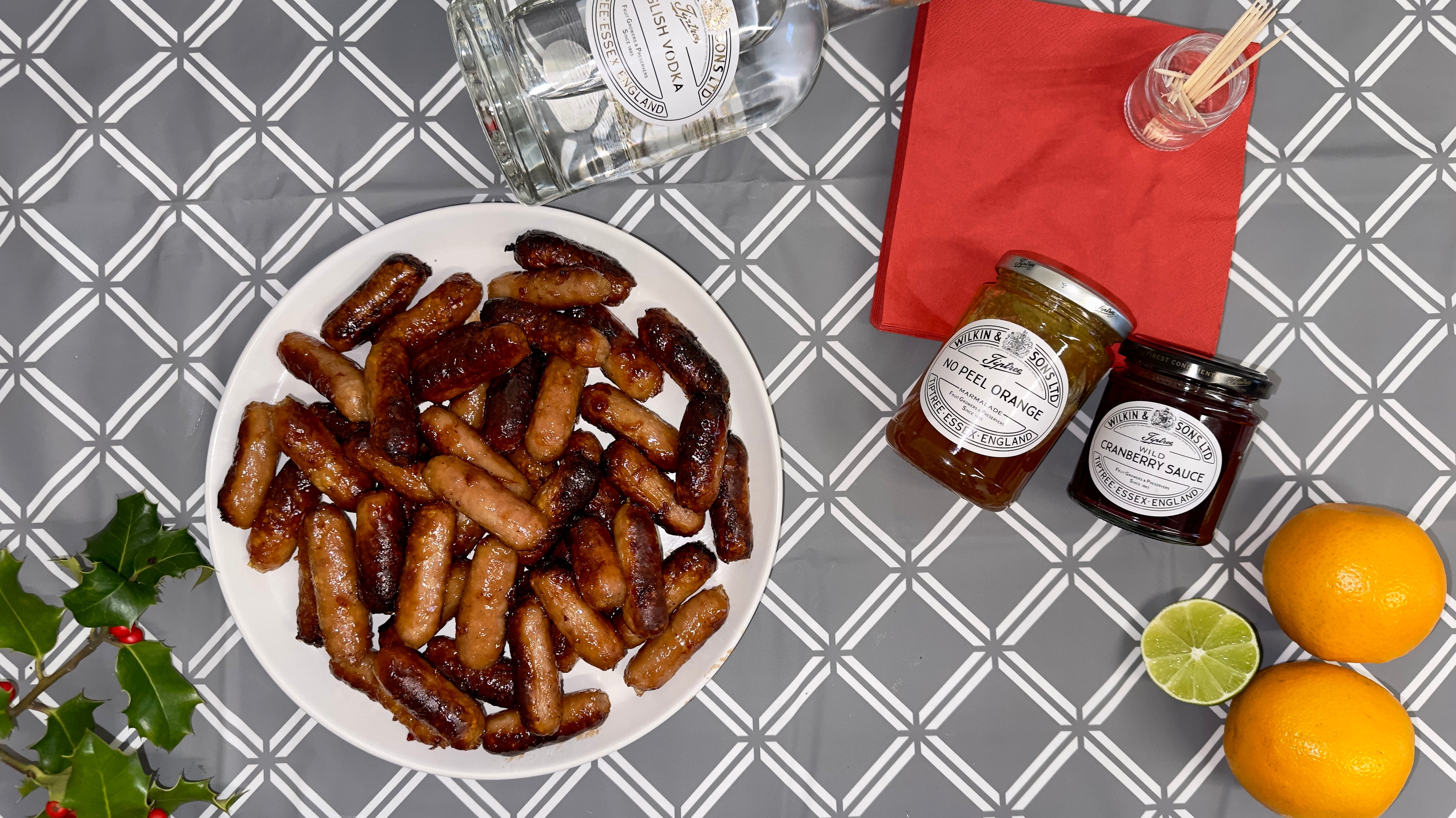 Cosmo Cocktail Sausages inspired by Nigella