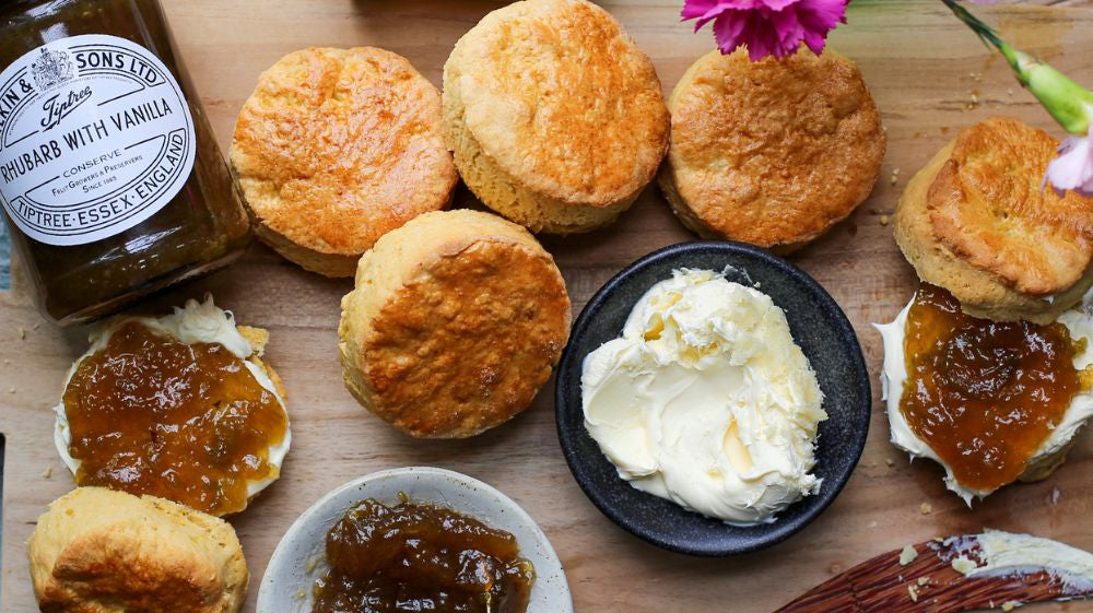 Rhubarb & Custard Scones