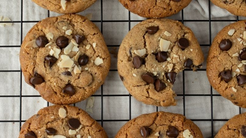 Almond Butter Choc Chip Cookies