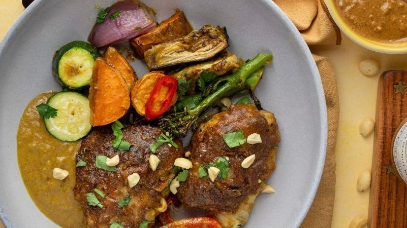 Chicken Satay Traybake