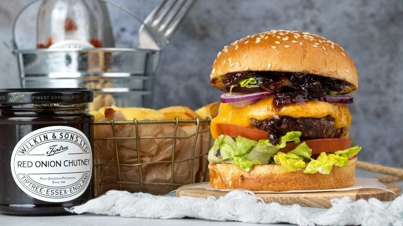 Beef Burgers with Red Onion Chutney