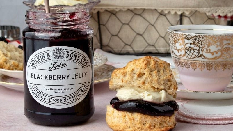 Apple Scones with Blackberry Jelly