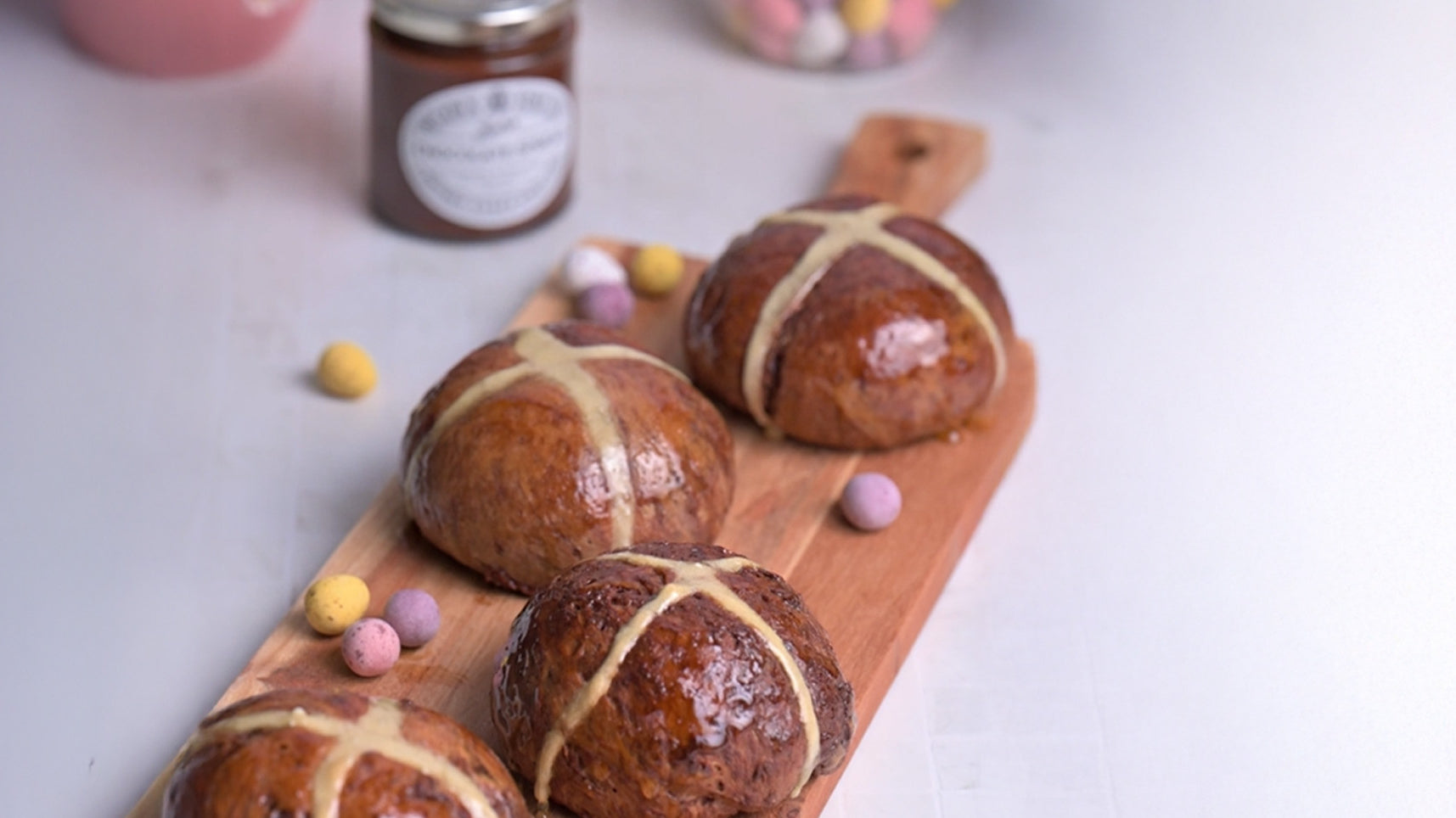 Chocolate Hot Cross Buns