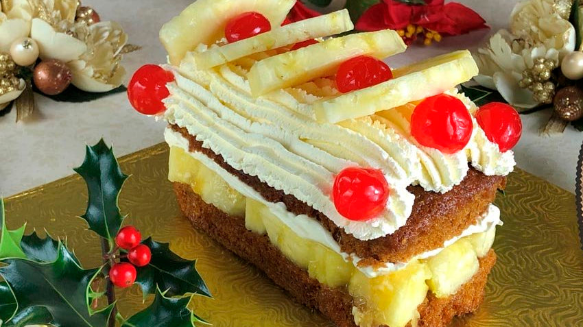 Ginger spice pineapple (or peach) dessert