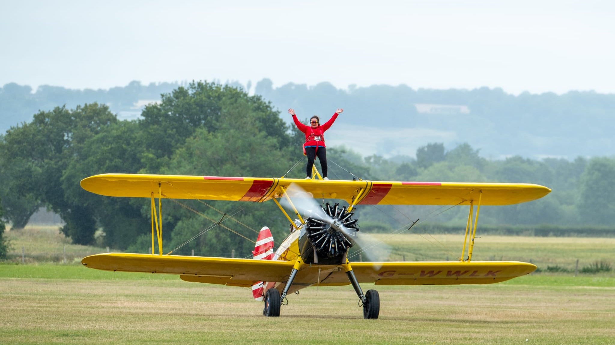 Wing walker in her 80th year