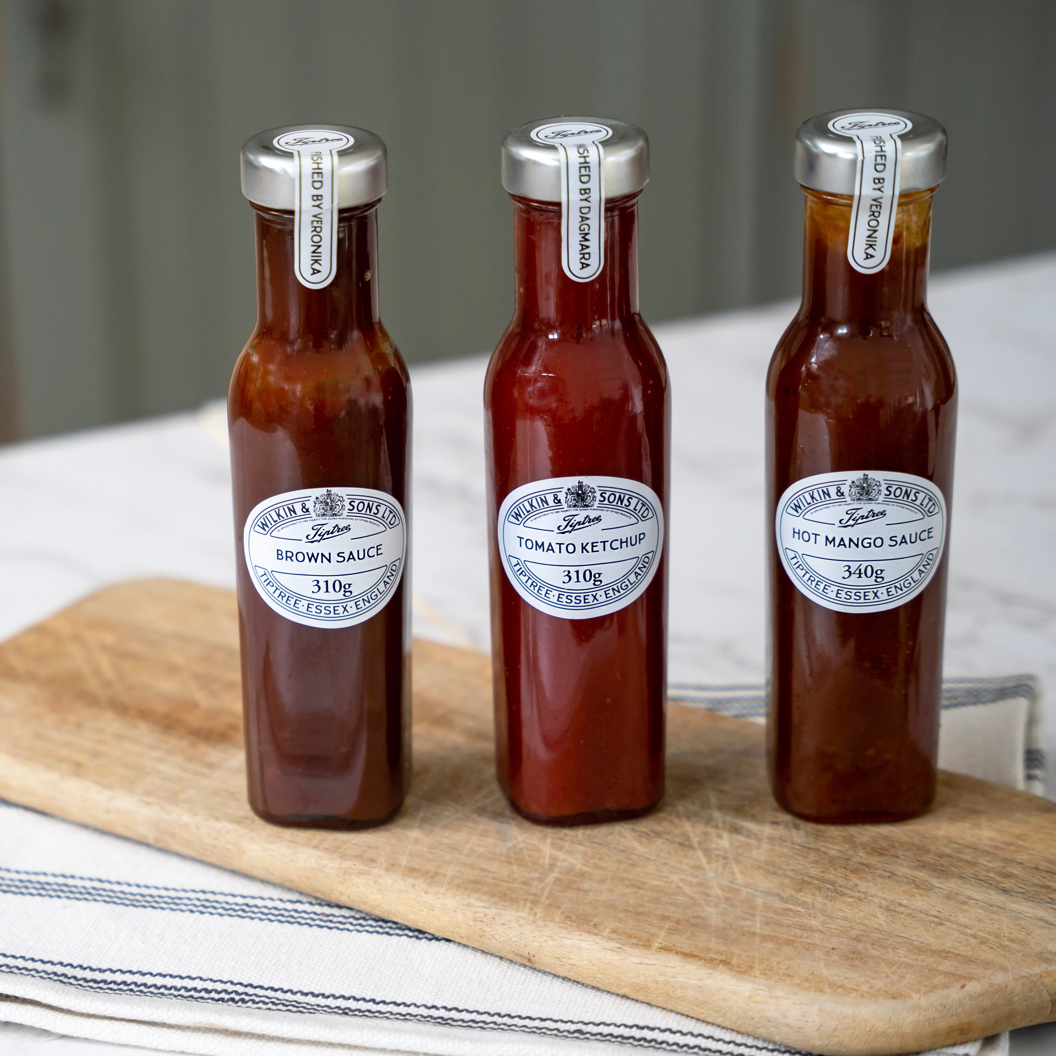Brown Sauce, Tomato Ketchup and Hot Mango Sauce