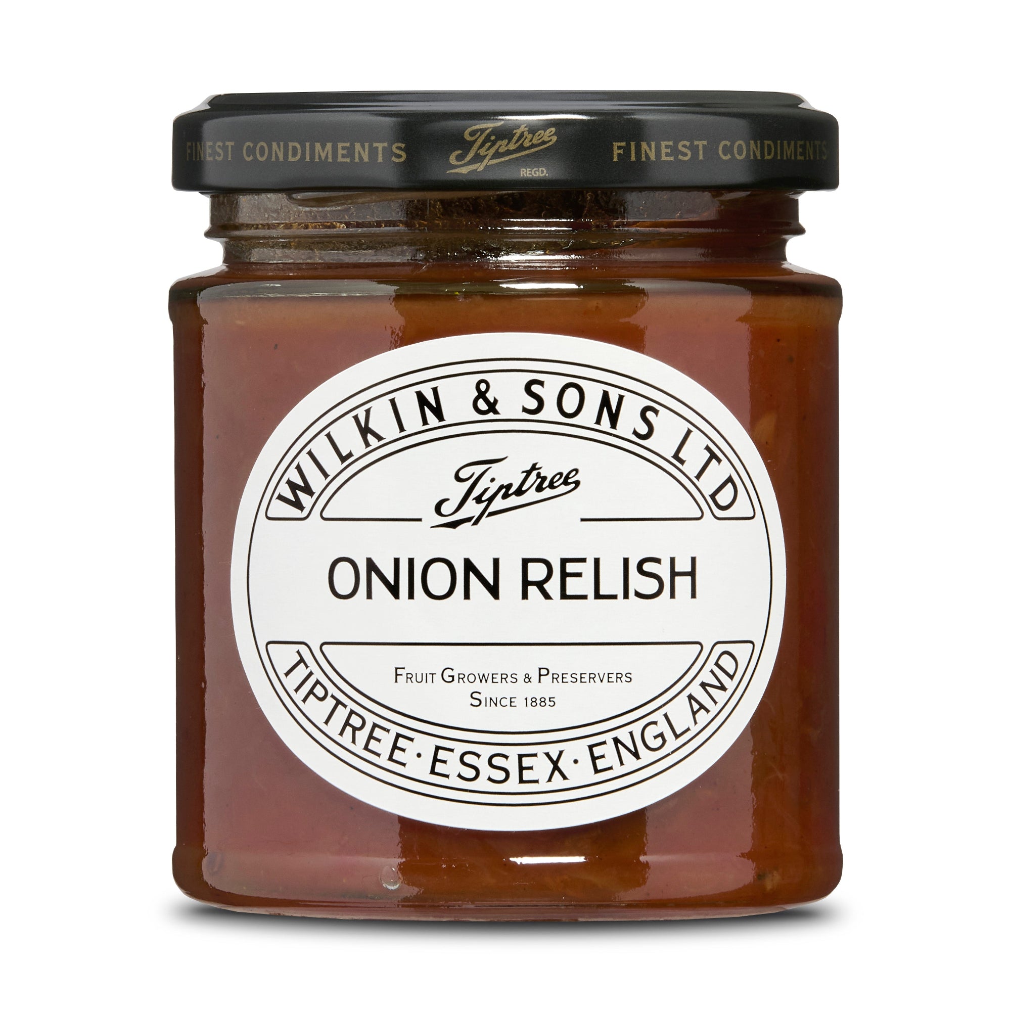 Jar of Wilkin & Sons Ltd Tiptree Onion Relish on a white background