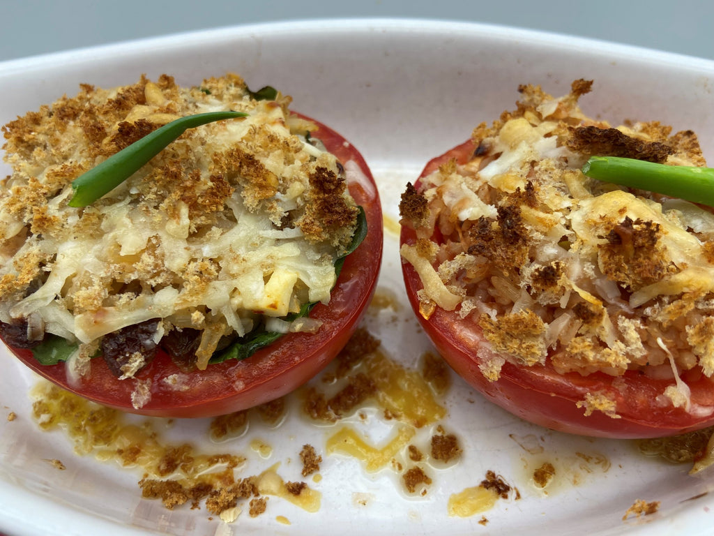 stuffed tomatoes with feta and spinach