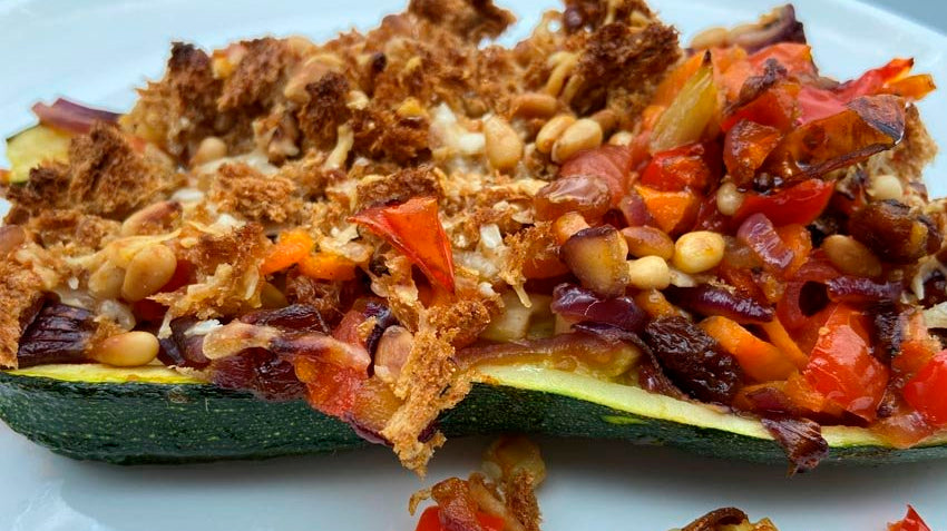 stuffed courgette – spiced