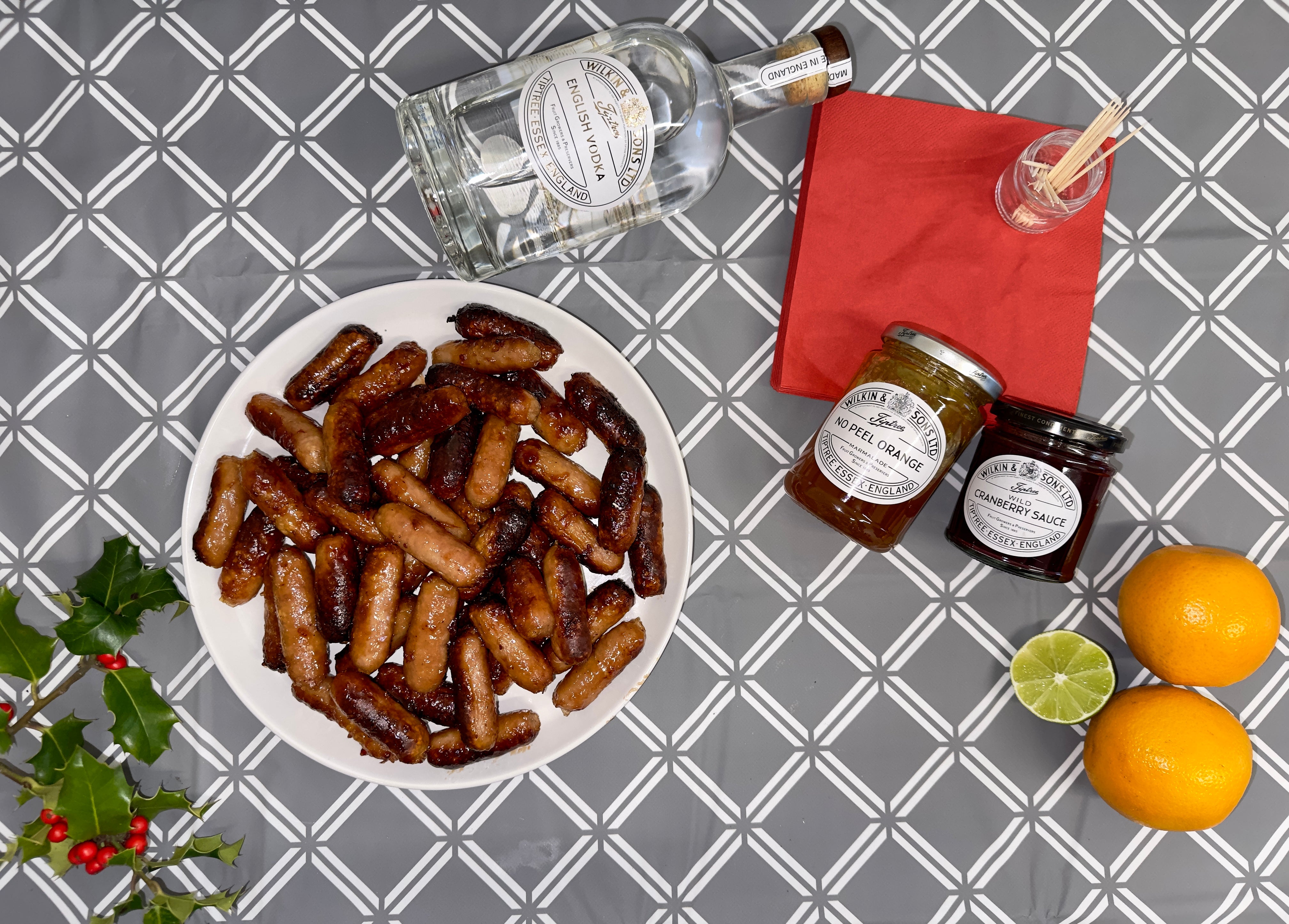 Cosmo Cocktail Sausages inspired by Nigella