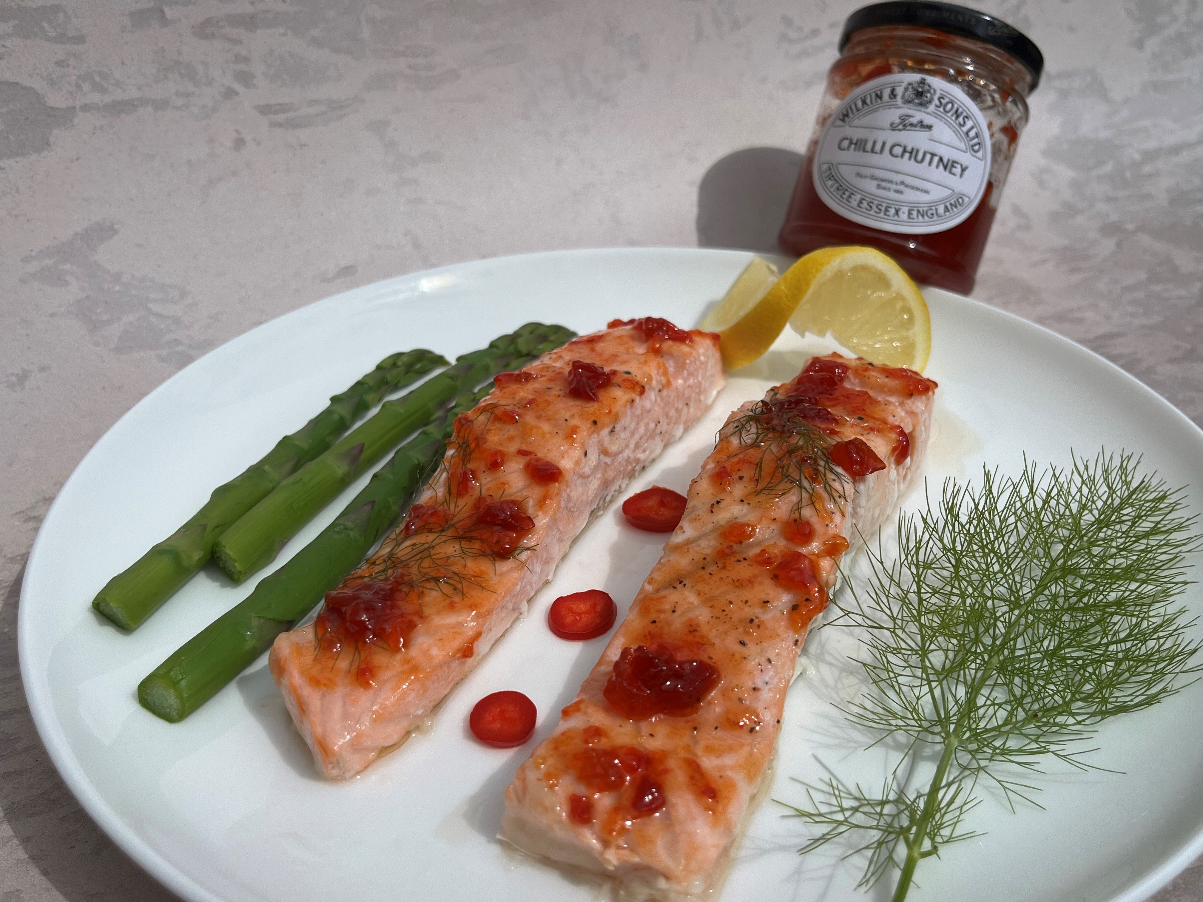 Salmon Papillote with Chilli Chutney