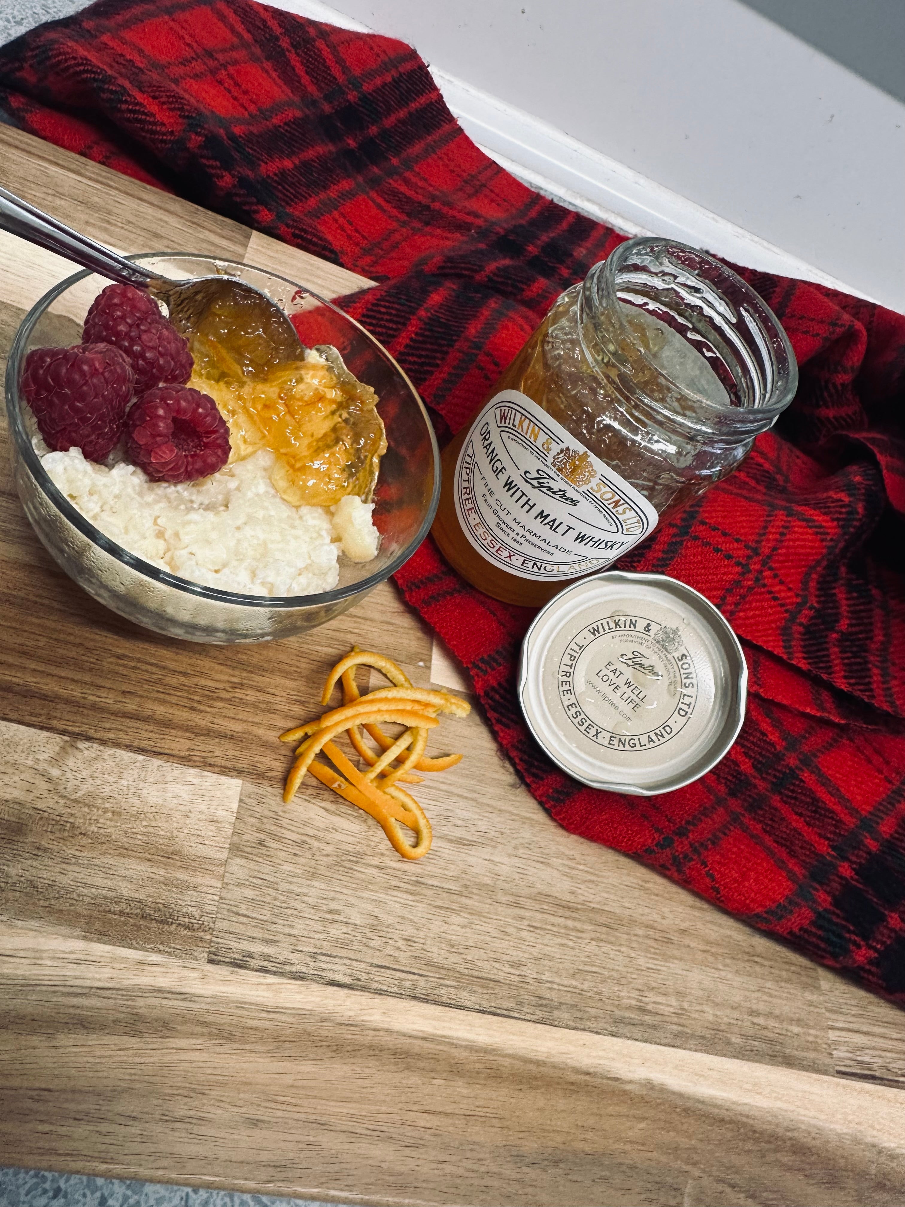 “A touch of Burns” – Rice pudding with Tiptree Orange with Malt Whisky