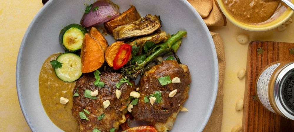 Chicken Satay Traybake