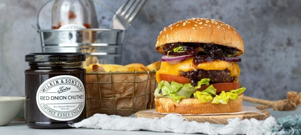 Beef Burgers with Red Onion Chutney
