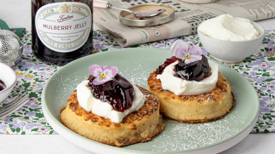 French Toast Crumpets with Mulberry Jelly