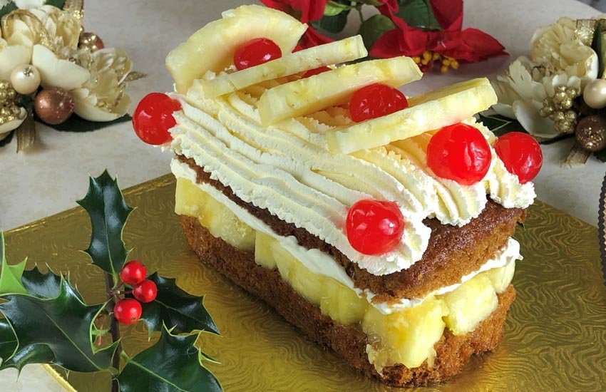 Ginger spice pineapple (or peach) dessert