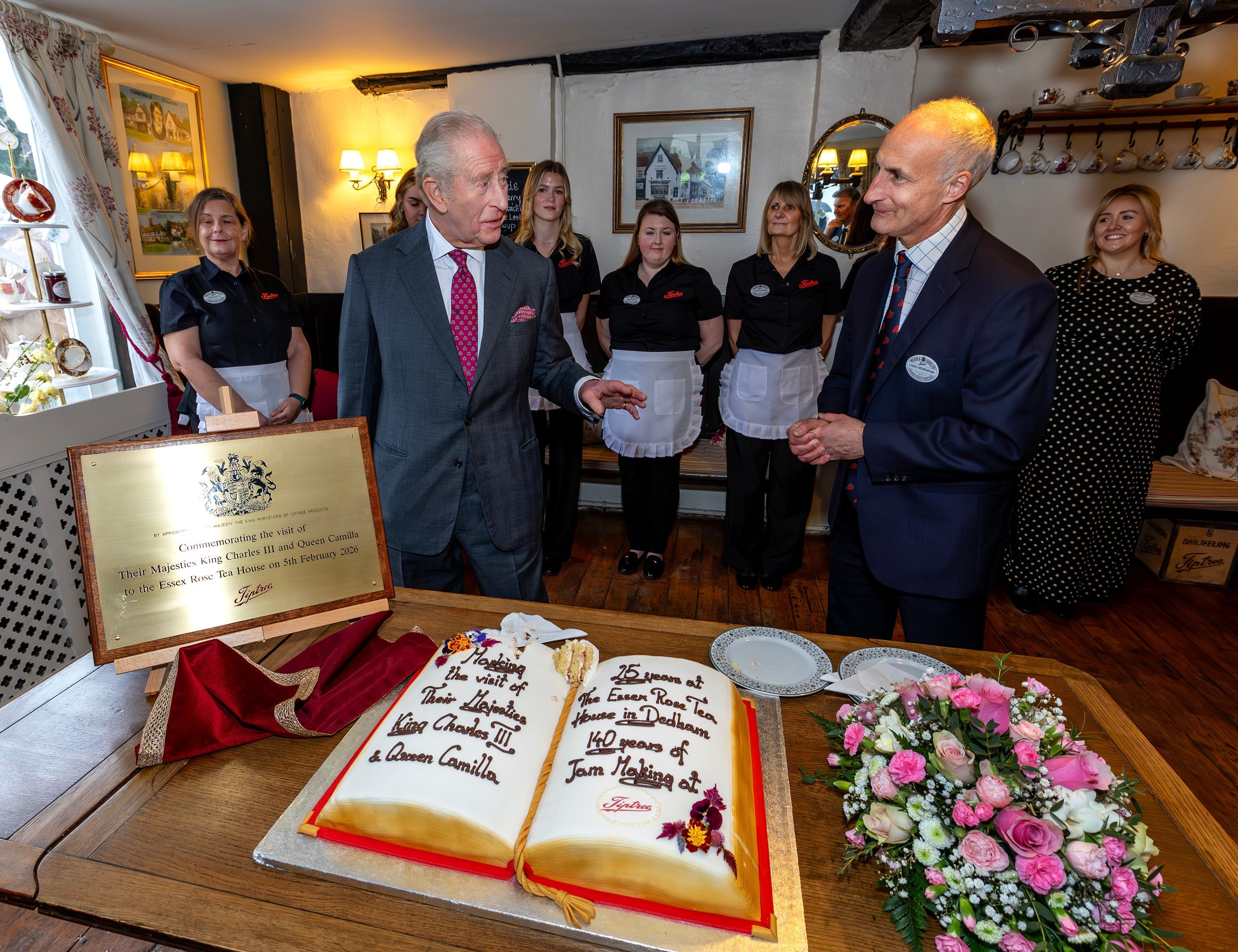 The King and Queen visit Essex Rose Tea Room in Dedham
