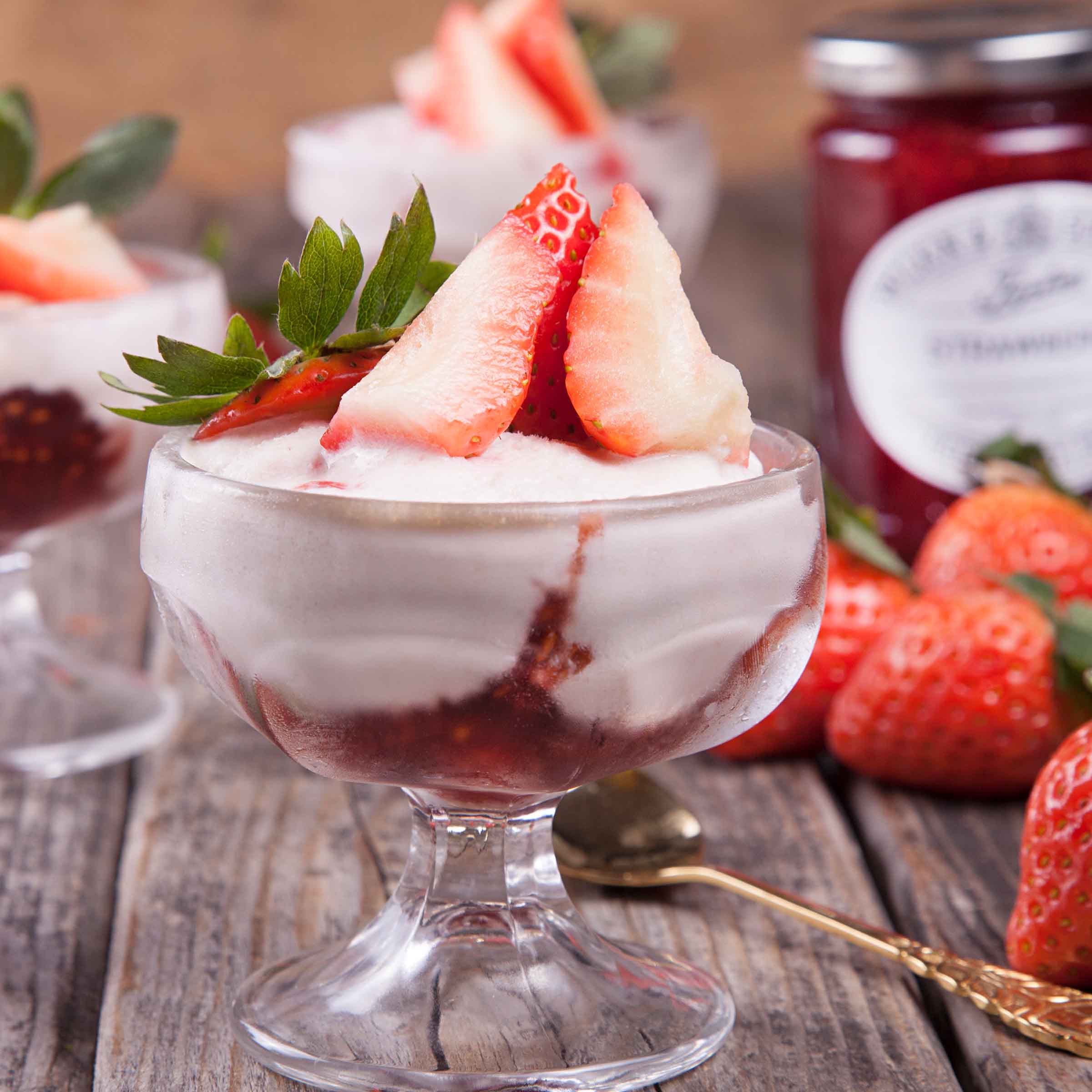 Roasted Strawberry Ice Cream Dessert