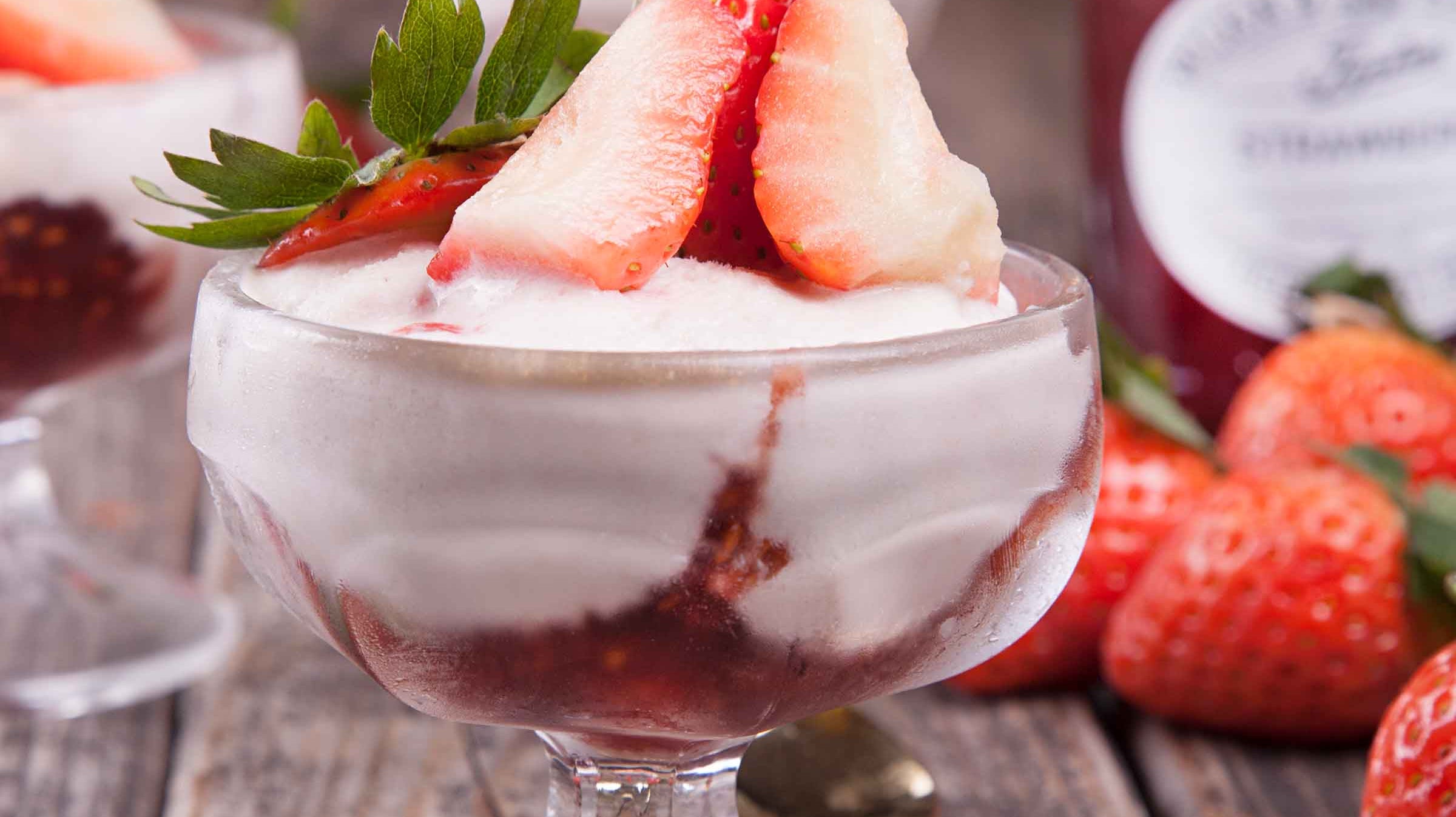 Roasted Strawberry Ice Cream Dessert