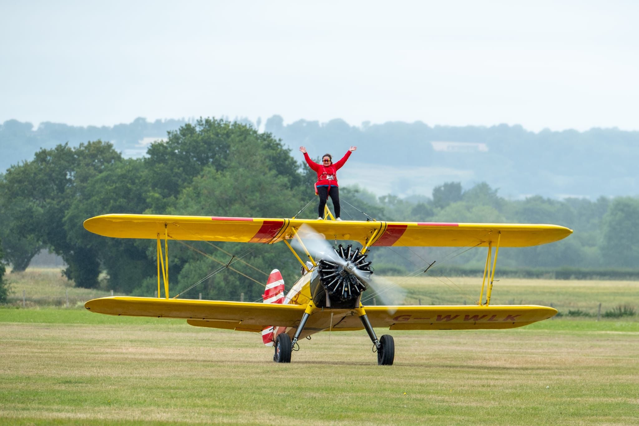 Wing walker in her 80th year