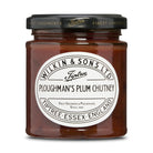 Jar of Ploughman's Plum Chutney with Tiptree label on a white background