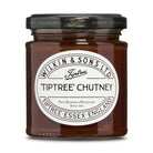 Jar of Tiptree Chutney with a white label on a white background