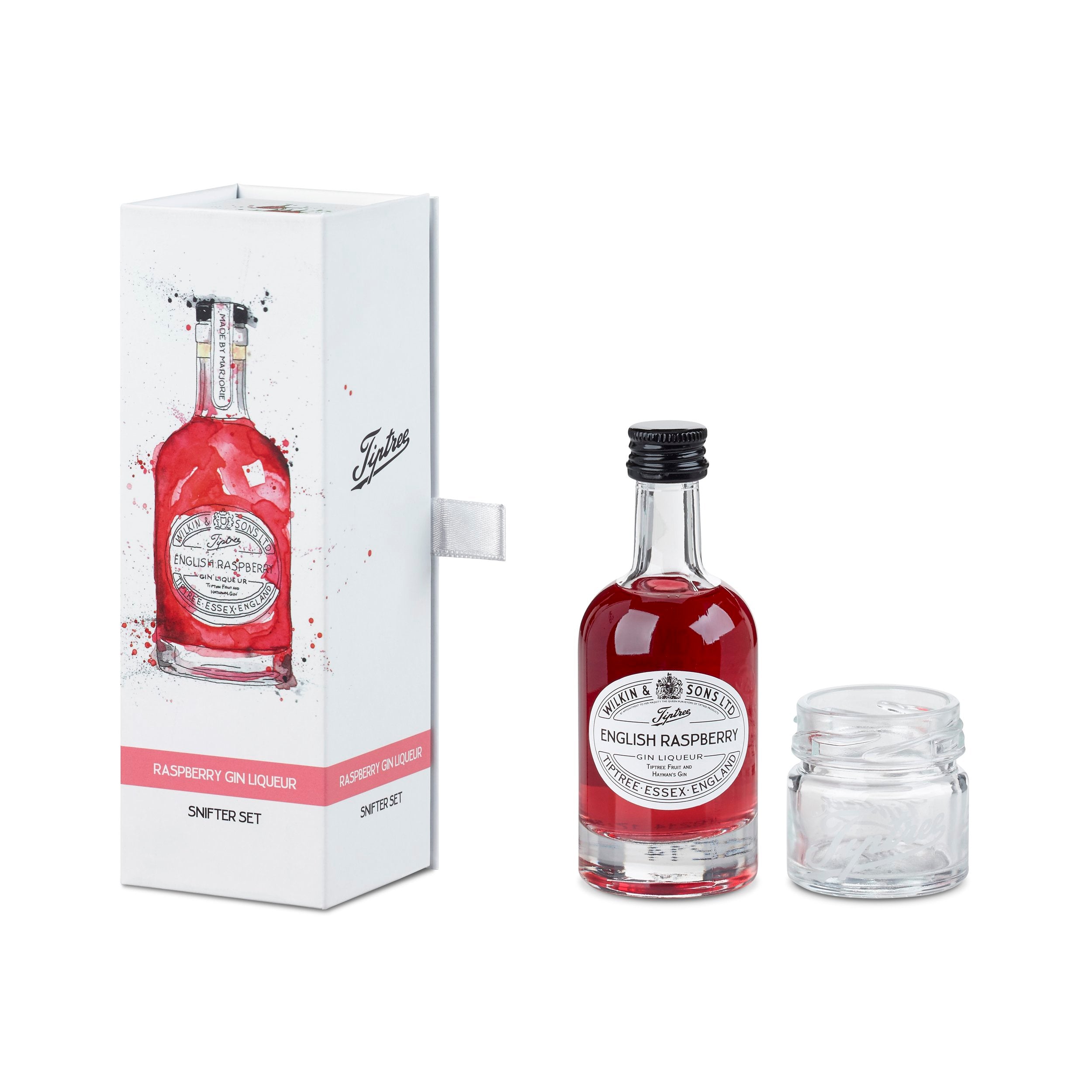 English Rasperry Gin Liqueur Snifter Set Tiptree